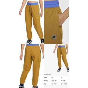 Nike Sportswear Woven Cargo Pants Mustard Gold Blue Joggers XS DM6245-713